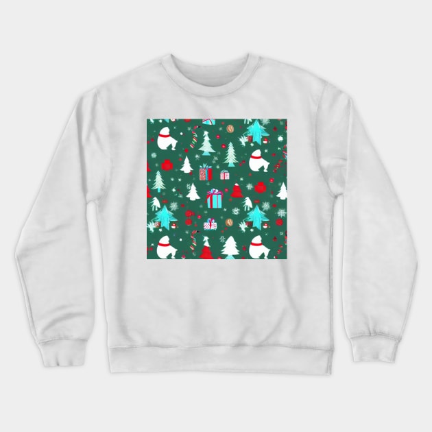 Cute Christmas Theme Holiday Pattern. Crewneck Sweatshirt by Atomus